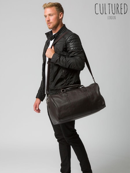 Cultured London Brown Club Leather Holdall (622845) | £80
