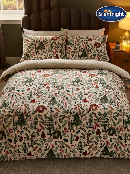 Silentnight Green Winter Wonderland Fleece Duvet Cover Set (623073) | £25 - £35