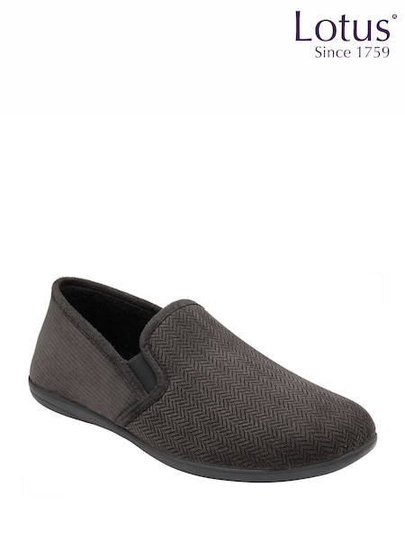 Lotus Grey Flat Full Slippers (623156) | £45
