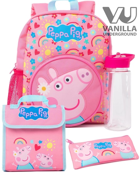 Vanilla Underground Pink Peppa Pig Girls 4 Piece Backpack Set (624238) | £31