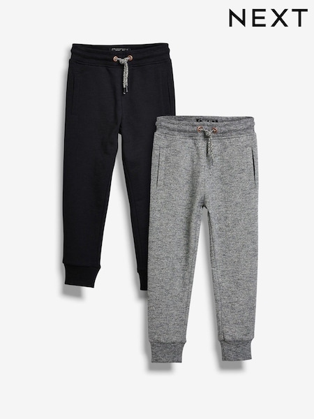 Black/Grey Slim Fit Joggers 2 Pack (3-16yrs) (624386) | £18 - £25