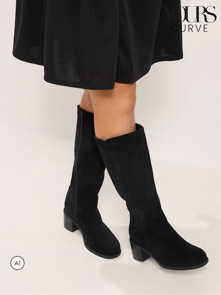 Black - Yours Curve Western Boots