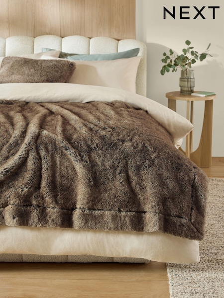 Brown Bear Faux Fur Throw (625688) | £65 - £145