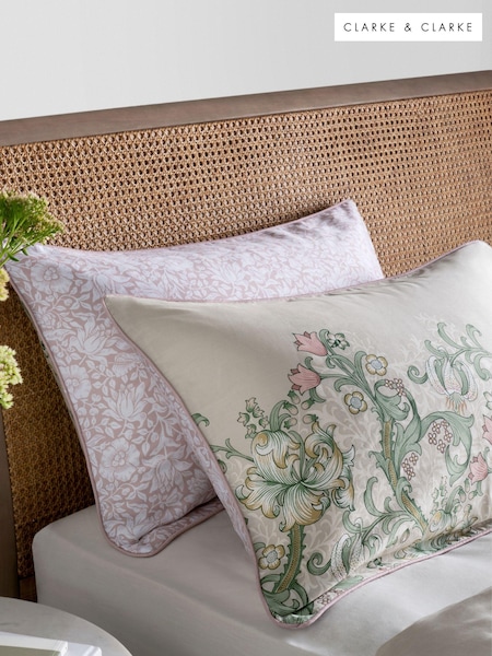 Clarke & Clarke Multi William Morris Golden Lily 200 Thread Count Pillowcase Set of 2 (626182) | £15