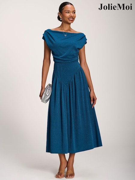 Blue - Jolie Moi Cowl Neckline Midaxi Dress