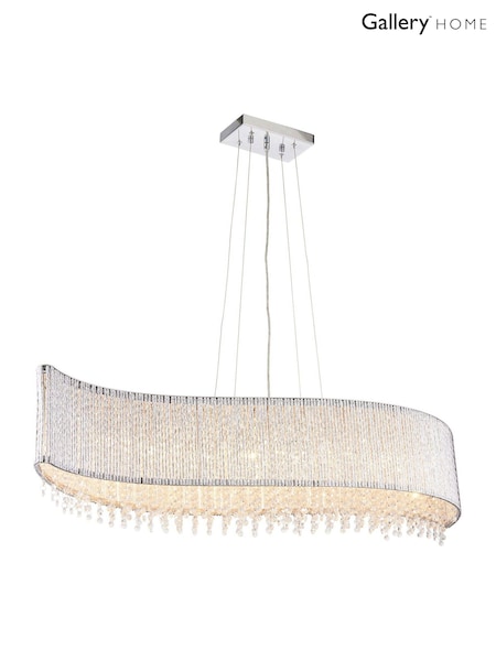 Gallery Home Silver Petra 8 Light Cluster Pendant Ceiling Light Pendant (627708) | £543