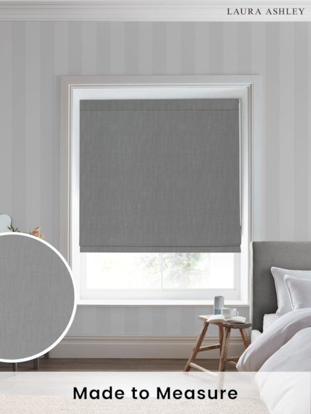 Laura Ashley Grey Swanson Steel Made to Measure Roman Blind (628439) | £84