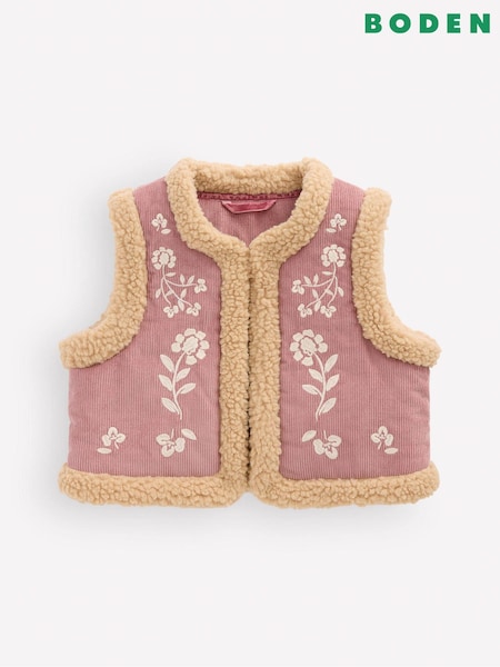 Pink - Boden Borg Trim Gilet