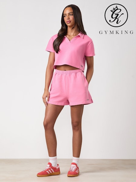 Pink - Gym King Haze Loopback Shorts
