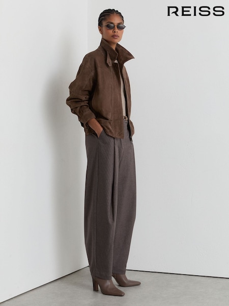 Brown - Reiss Cooper Suede Relaxed-fit Jacket