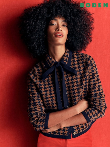 Blue - Boden Elizabeth Bow Knitted Jacket