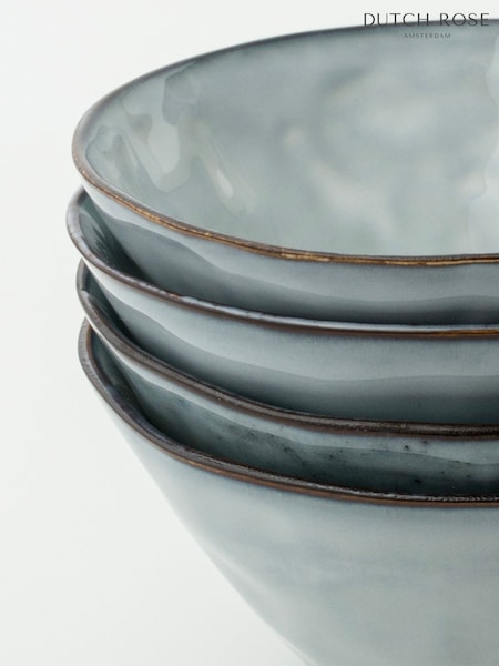 Dutch Rose Set of 4 Blue 14cm Bowls Gift Boxed (629267) | £34