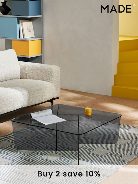 MADE.COM Smoked Glass Oki Coffee Table (629454) | £349