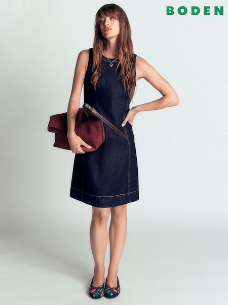 Blue - Boden Lou Denim Shift Dress