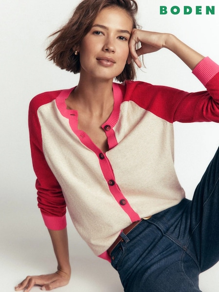 Red - Boden Meg Raglan Sleeve Cardigan