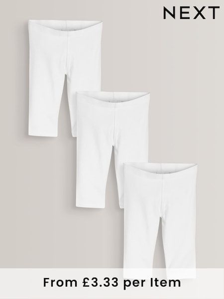 White 3 Pack Cropped Leggings (3-16yrs) (630052) | £10 - £16