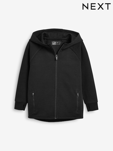 Black Tech Sportswear Zip Through Hoodie (3-16yrs) (630193) | £17 - £22