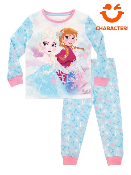 Character Blue Disney Frozen Long Leg 100% Cotton Pyjama Set (630223) | £19
