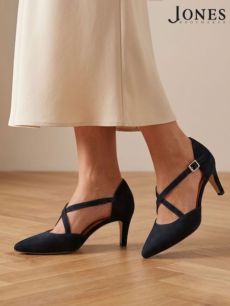 Blue - Jones Bootmaker Leather Stiletto-heeled Court Shoes