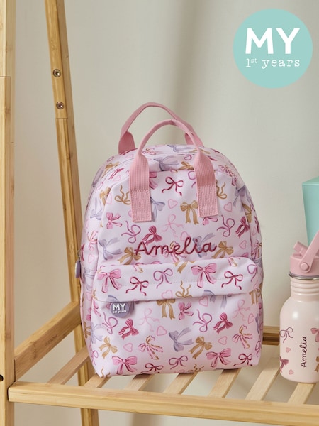 Pink - Personalised Bow Grab Mini Backpack