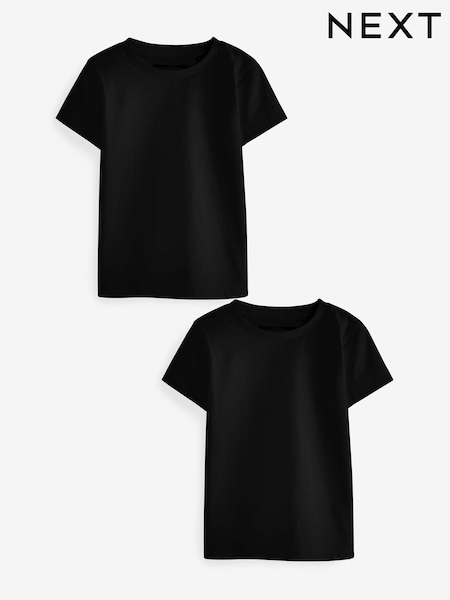 Black 2 Pack Short Sleeve T-Shirts (3mths-7yrs) (630746) | £5 - £9