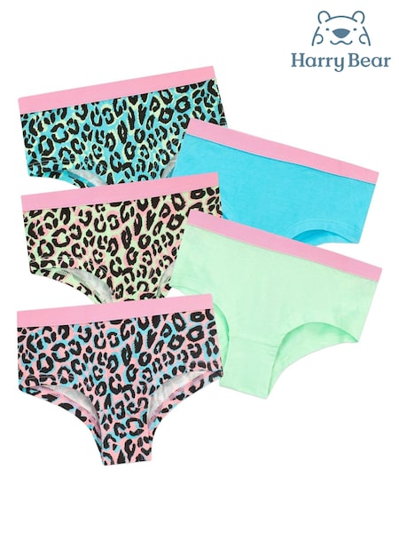 Harry Bear Multi Girls Unicorn 100% Cotton Briefs 5 Packs (630968) | £12