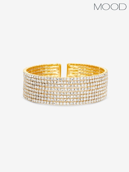 Silver - Mood Gold Crystal Cuff Bracelet