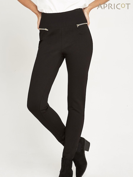 Apricot Black Zip Detail Ponte Trousers (633079) | £32
