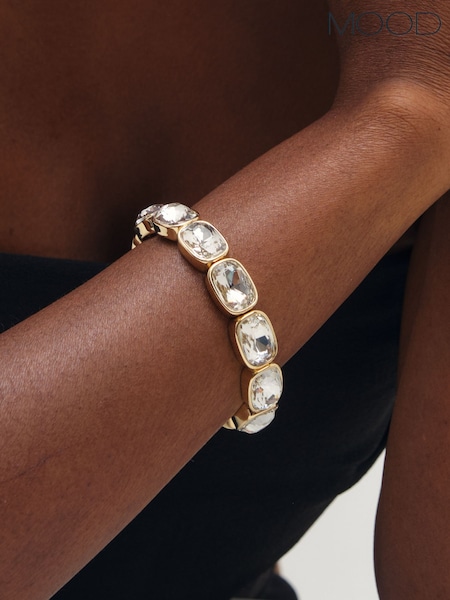 Gold Tone - Mood Crystal Stretch Bracelet