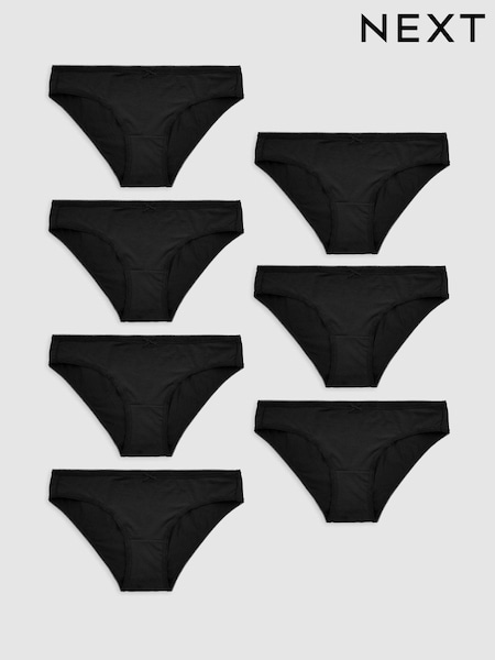 Black Bikini Microfibre Knickers 7 Pack (633626) | £16