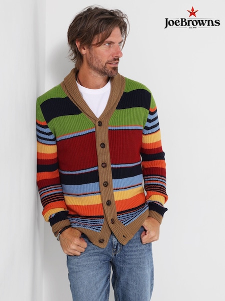 Red - Regular Joe Browns Sensational Stripe Cardigan