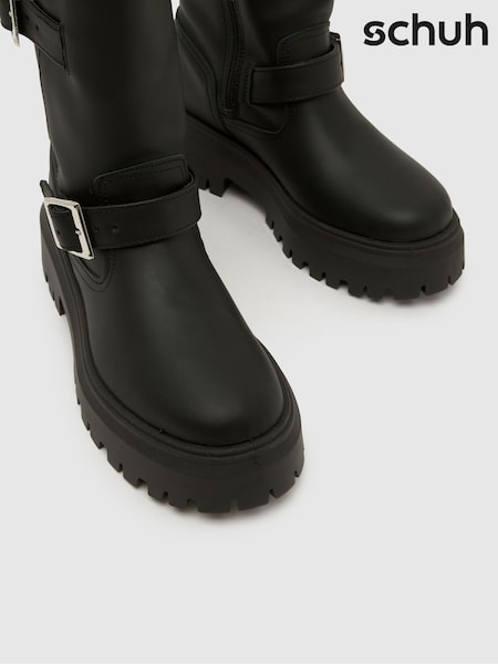Black Leather - Schuh Danbury Suede Biker Boots