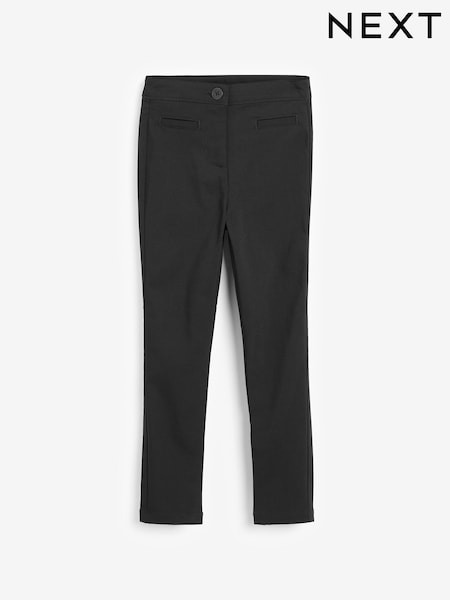 Black Slim Waist School Skinny Stretch Trousers (3-16yrs) (634905) | £9 - £14