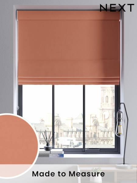 Orange Cotton Made to Measure 100% Cotton Roman Blinds (635099) | £52