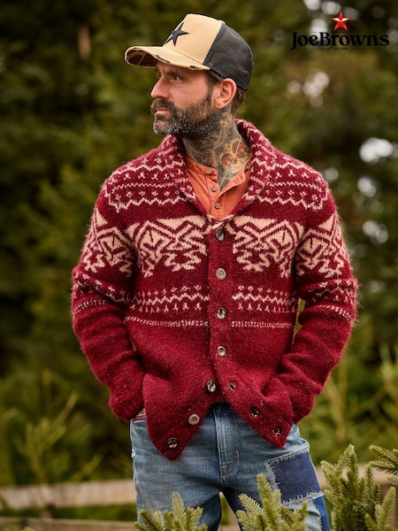 Red - Regular Joe Browns Cosy Up Cardigan