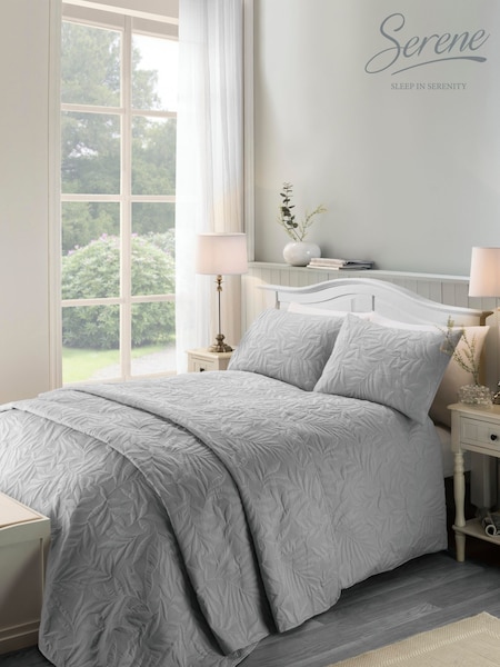 Serene Silver Luana quilted Duvet Cover Set (635454) | £25 - £45