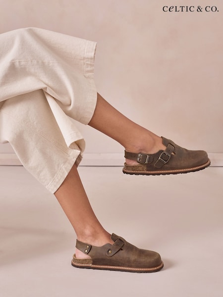 Brown - Celtic & Co. Welt Sole Slingback Clogs