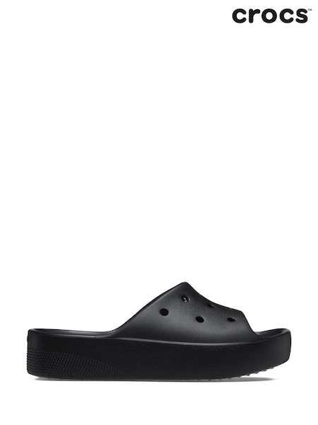 Crocs Black Classic Platform Slide Sandals (636154) | £40