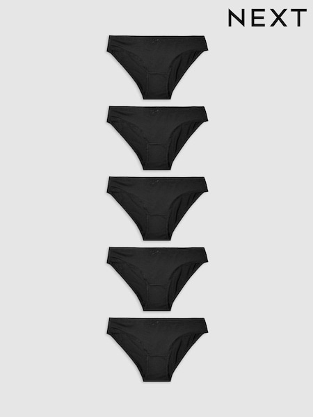 Black Bikini Microfibre Knickers 5 Pack (636174) | £14