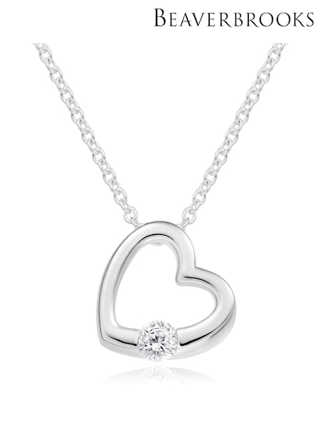 Beaverbrooks Sterling Silver Cubic Zirconia Heart Pendant (637208) | £45