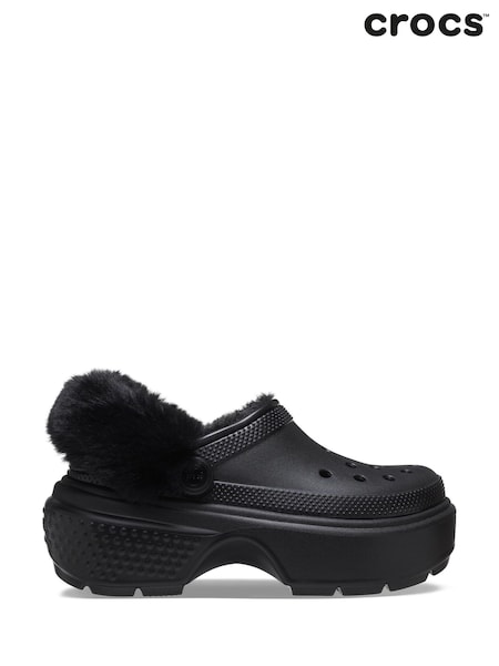 Crocs Black Stomp Lined Winter Clogs (637442) | £75