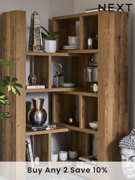 Dark Bronx Oak Effect Extending Shelving Unit (637605) | £450