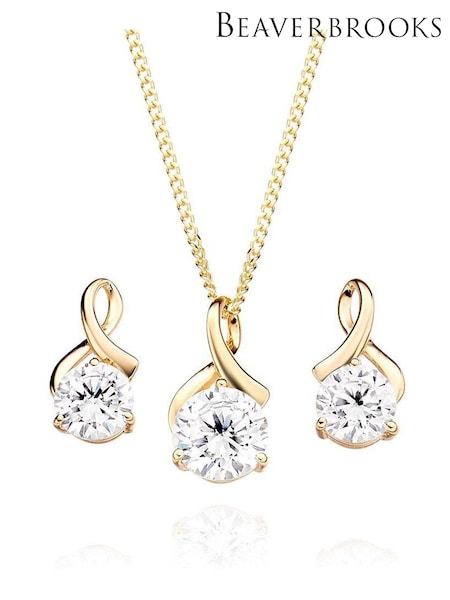 Beaverbrooks 9ct Cubic Zirconia Pendant & Earrings Set (637725) | £465