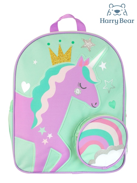 Harry Bear Green Unicorn Animal Print Backpack (638129) | £16