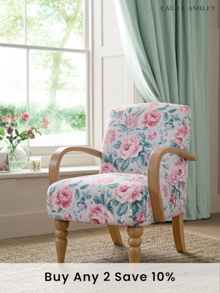 Laura Ashley Wild Roses Soft Natural Randell Accent Chair (638325) | £275