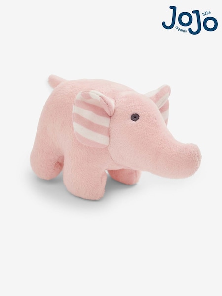 JoJo Maman Bébé Pink Elephant Soft Rattle Toy (638364) | £7