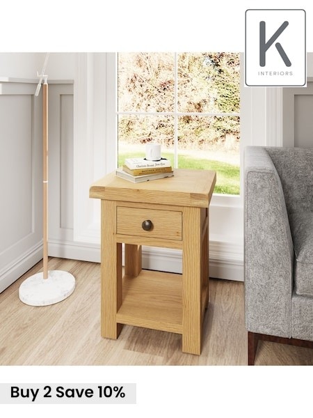 K Interiors Oak Canterbury Solid Wood Side Cabinet (638626) | £185