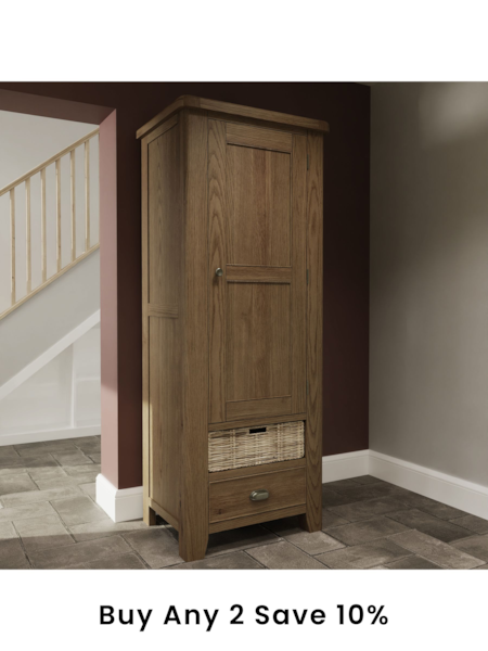 K Interiors Smoked Oak Embleton Solid Wood Single Larder Unit (639225) | £1,230