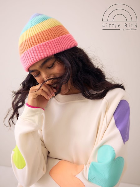 Multi - Little Bird Pastel Rainbow Beanie