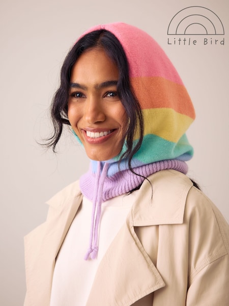 Multi - Little Bird Pastel Rainbow Knitted Hoodie